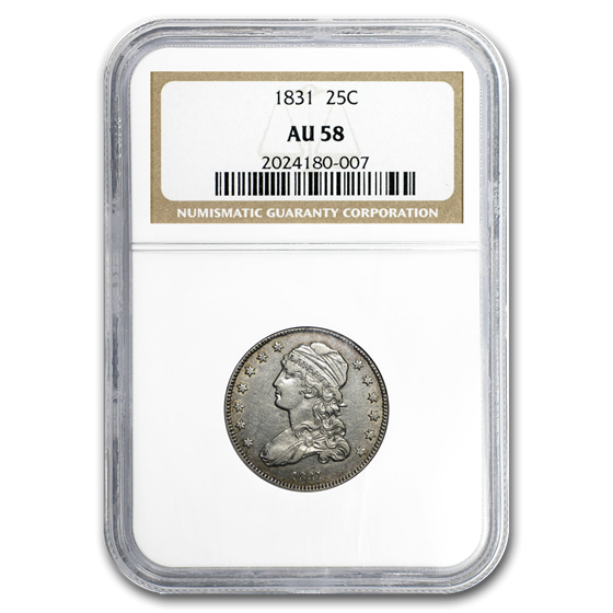 1831 Capped Bust Quarter AU-58 NGC (Small Letters) 1831 Capped Bust Quarter AU-58 NGC (Small Letters)